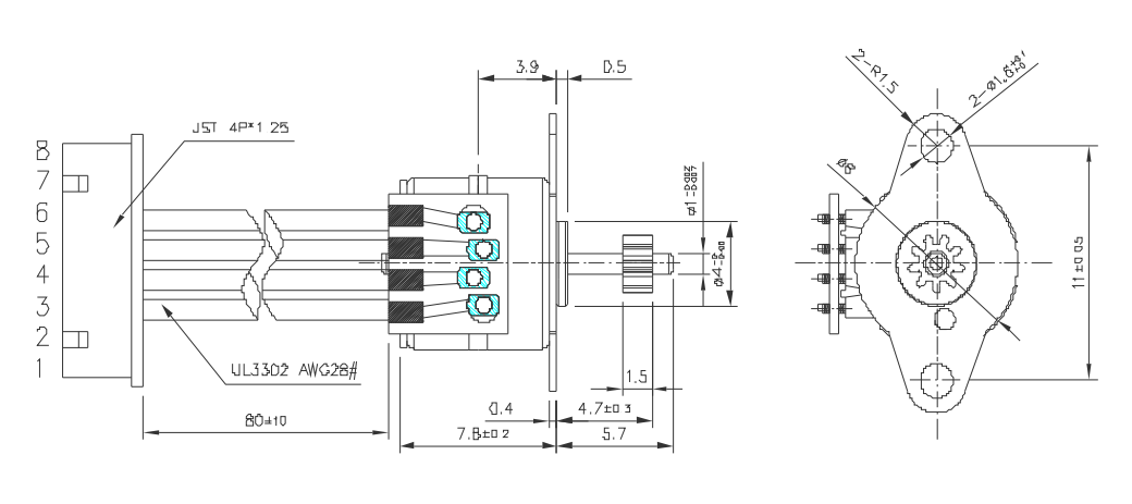 OT-SM08P-010步進電機|監(jiān)控攝像頭電機|云臺電機|攝像機電機-萬至達電機