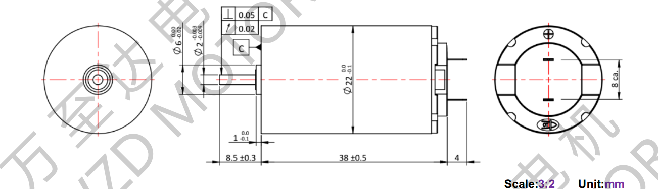 OT-CM2238空心杯電機(jī)-萬至達(dá)電機(jī)