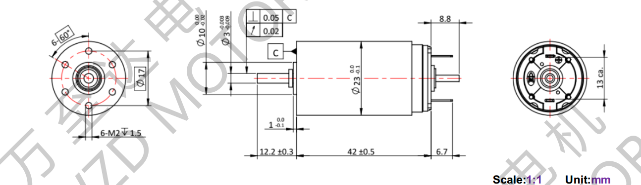 OT-CM2342石墨刷空心杯電機(jī)-萬(wàn)至達(dá)電機(jī)