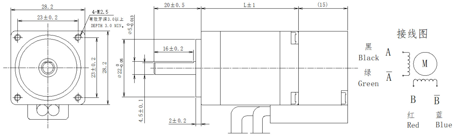 28系列1.8°兩相閉環(huán)步進(jìn)電機(jī)結(jié)構(gòu)