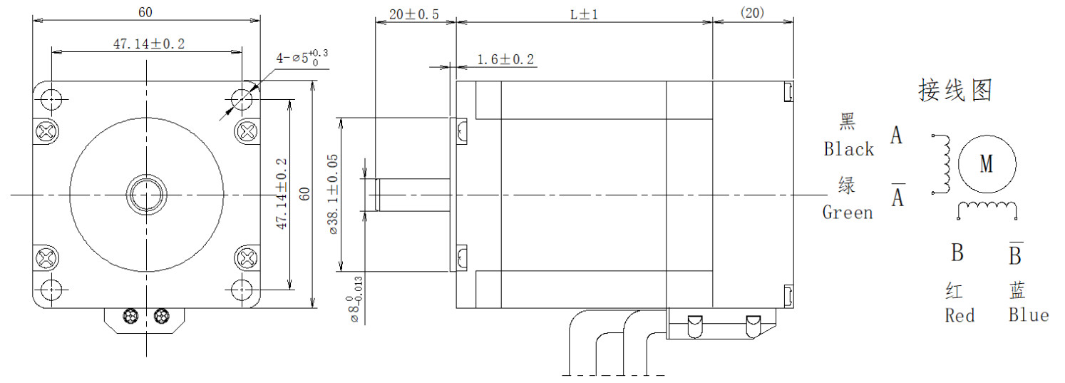 60系列1.8°兩相閉環(huán)步進電機結構